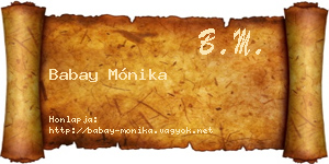 Babay Mónika névjegykártya